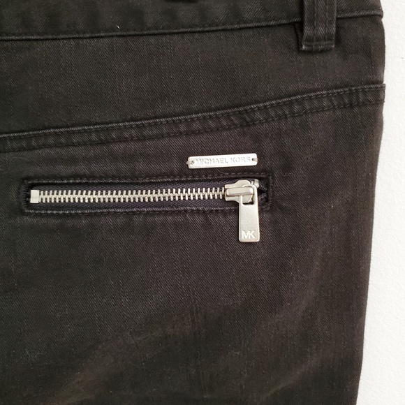 Michael Kors Denim - Michael Kors Black Straight Jeans Zip Pockets